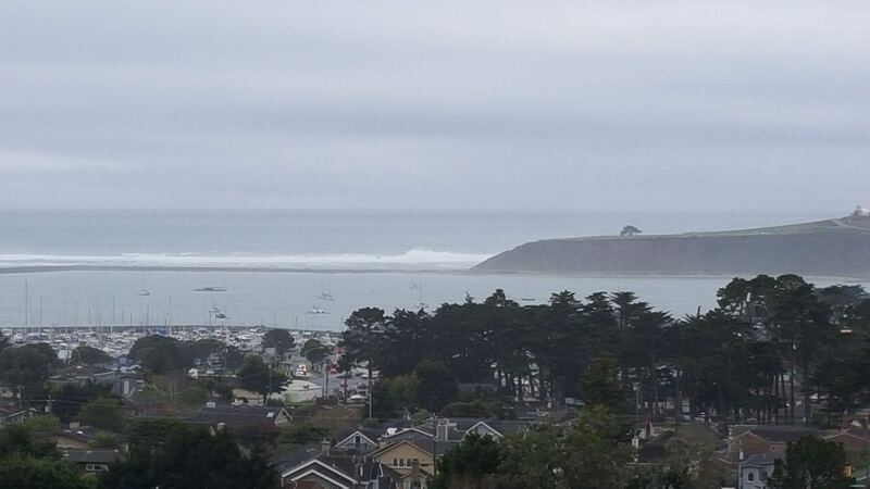 The Half Moon Bay coastline from the bluffs above